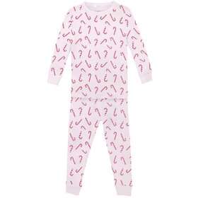 Lyda Baby Pink Candy Cane PJ Set