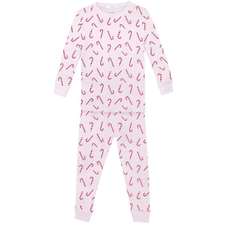 Lyda Baby Pink Candy Cane PJ Set