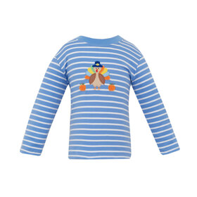 Claire & Charlie Blue Stripe Turkey Shirt