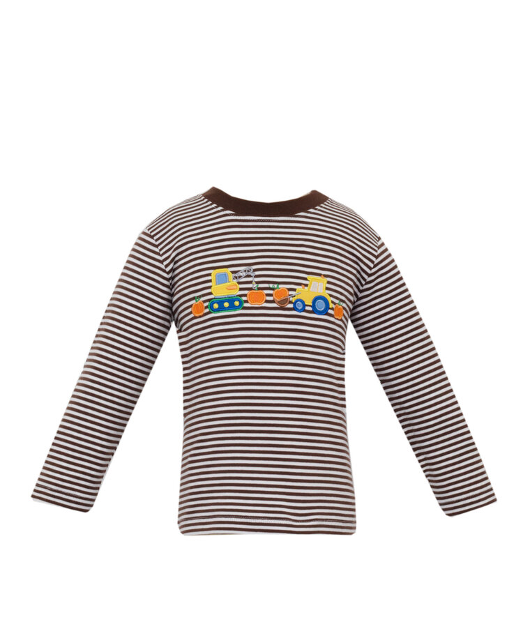 Claire & Charlie Copy of Blue Stripe Pumpkin Train Tee