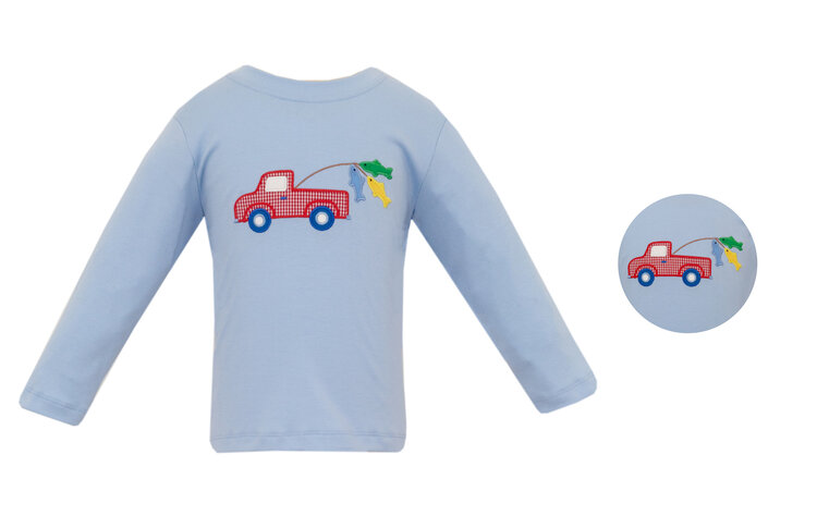 Claire & Charlie Blue Fishing Truck Shirt