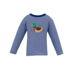 Claire & Charlie Navy Stripe Mallard Duck Tee