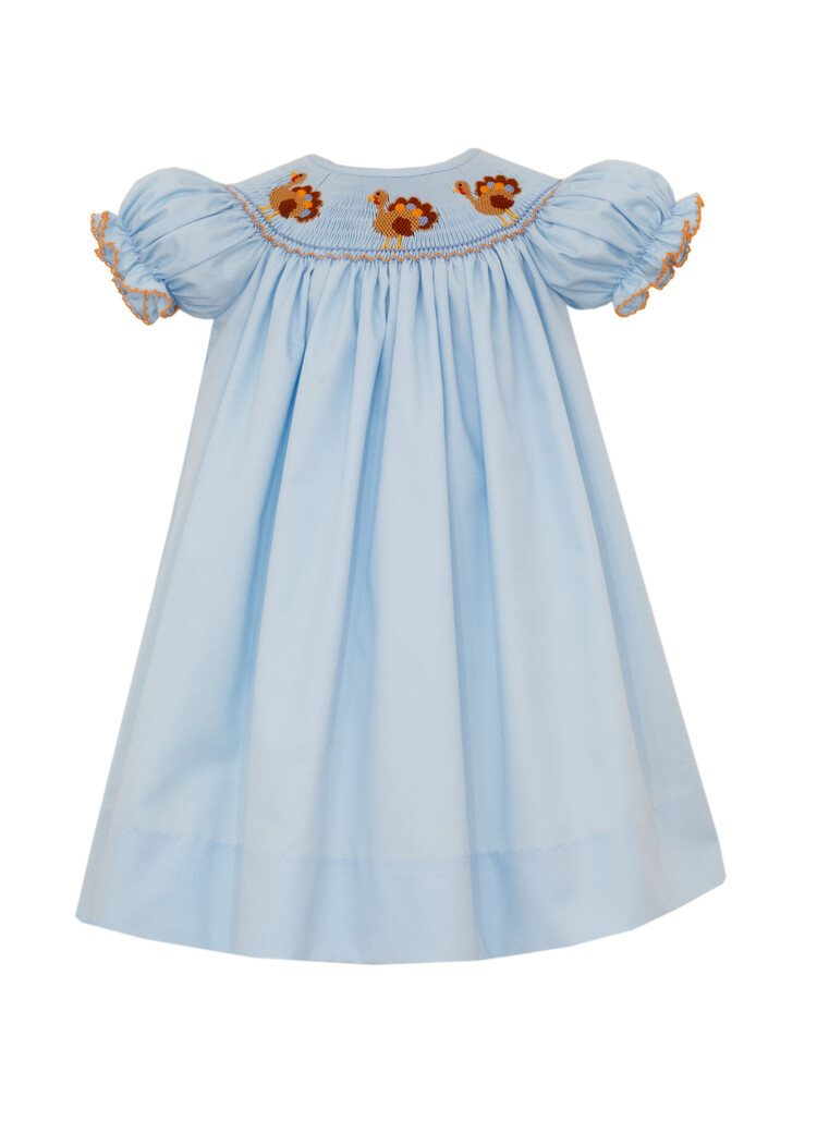 Anavini Blue Smocked Turkey Bishop