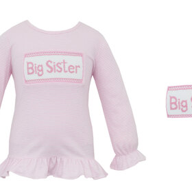 Anavini Long Sleeve Big Sister Pink Tee