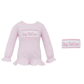 Anavini Long Sleeve Big Sister Pink Tee