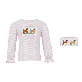 Anavini Pink Smocked Labrador Shirt