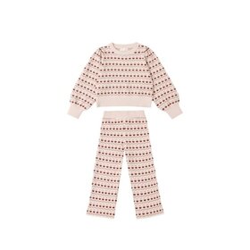 Rylee + Cru Inc. JACQUARD KNIT SET || RUBY HEARTS