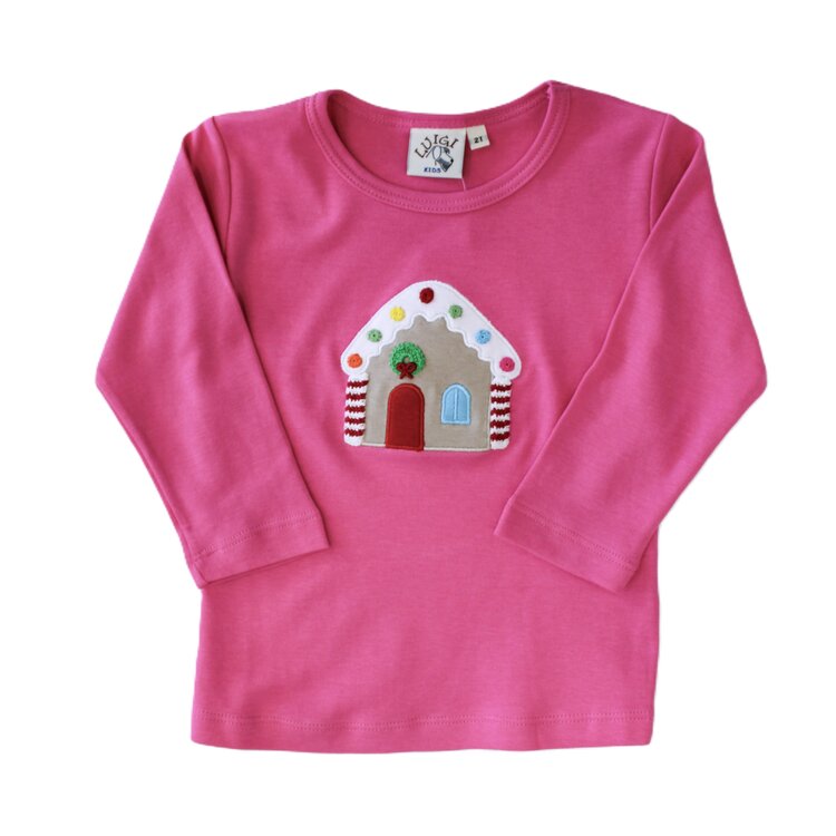 Luigi Kids Pink Gingerbread House Shirt