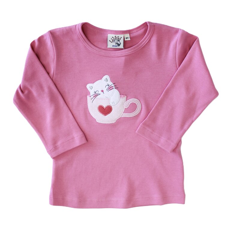 Luigi Kids Pink Kitten in a Cup Shirt