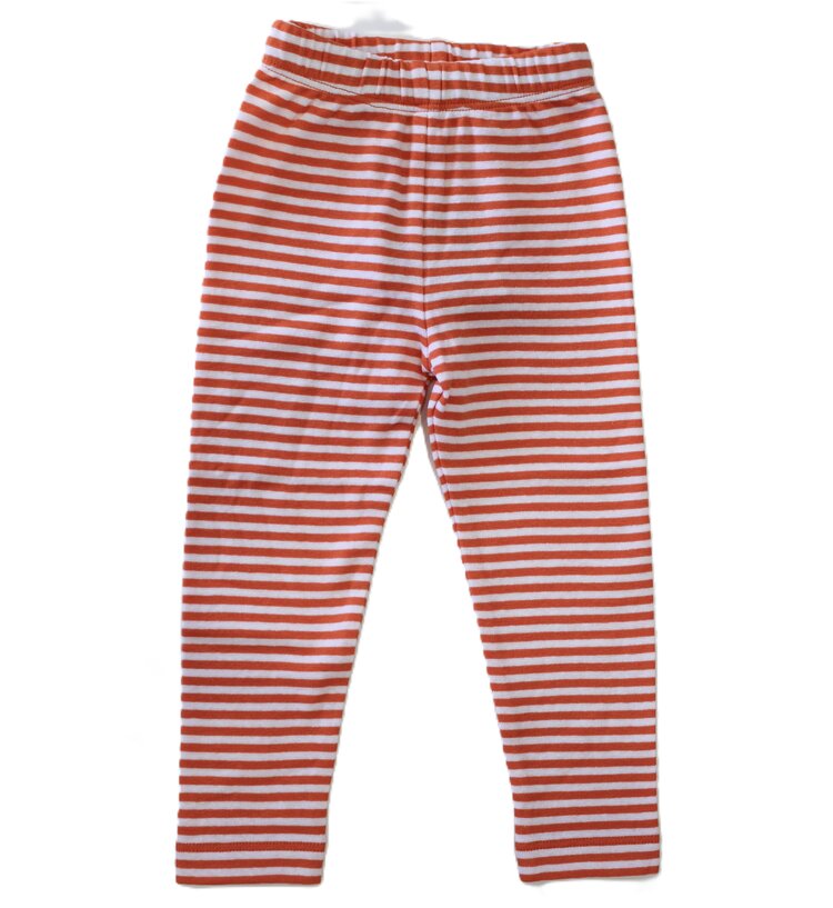 Luigi Kids Orange/White Striped Leggings