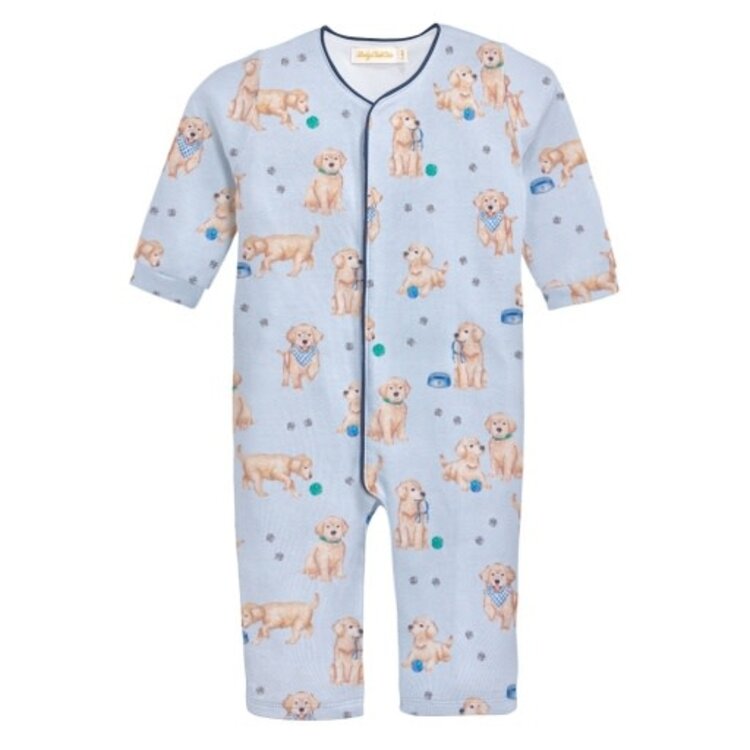 Baby Club Chic Blue Puppy Adventures Romper