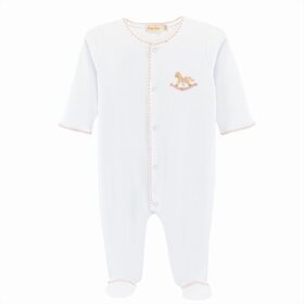 Baby Club Chic Pink Rocking Horse Footie