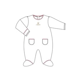 Baby Club Chic Pink Good Puppy Crochet Trim Footie