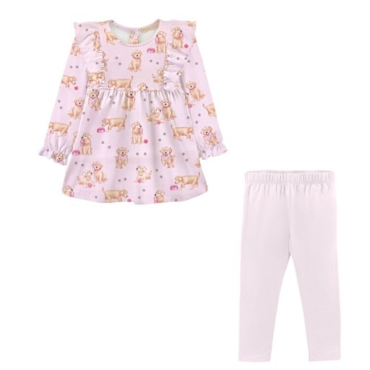Baby Club Chic Pink Puppy Adventures Legging Set