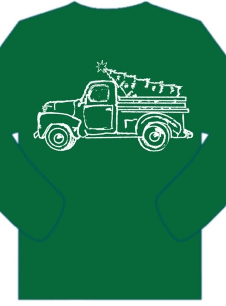 Mustard & Ketchup Green LS Truck W/Tree Tee