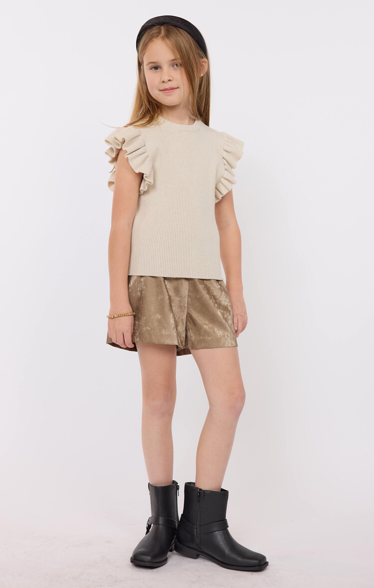 Sadie & Sage Cream Tiffany Ruffle Sweater