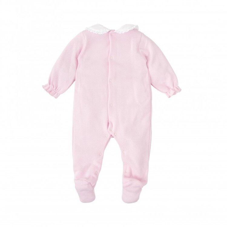 Babidu Pink Knit Smocked Footie