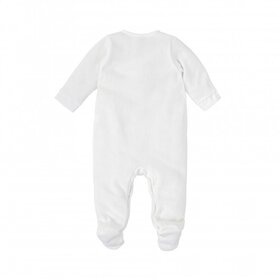 Babidu White w/ Pink Smocked Knit Footie