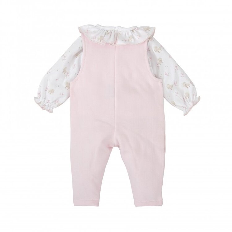 Babidu Pink Ruffle Overall Set