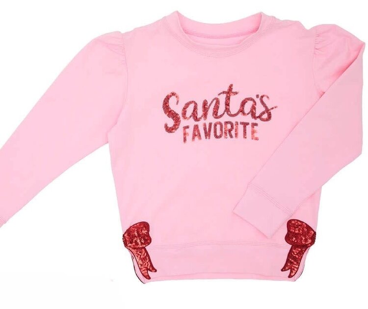 Azarhia Pink Sequin Santa's Favorite Top