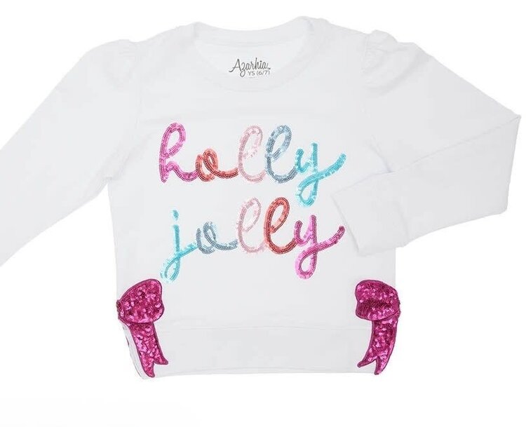 Azarhia White Holly Jolly Sequin Top