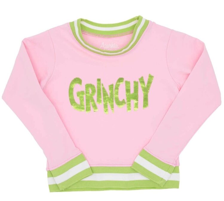 Azarhia Pink Sequin Grinchy Sweatshirt