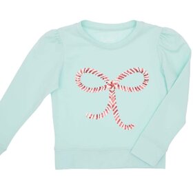 Azarhia Mint Sequin Candy Cane Bow Top