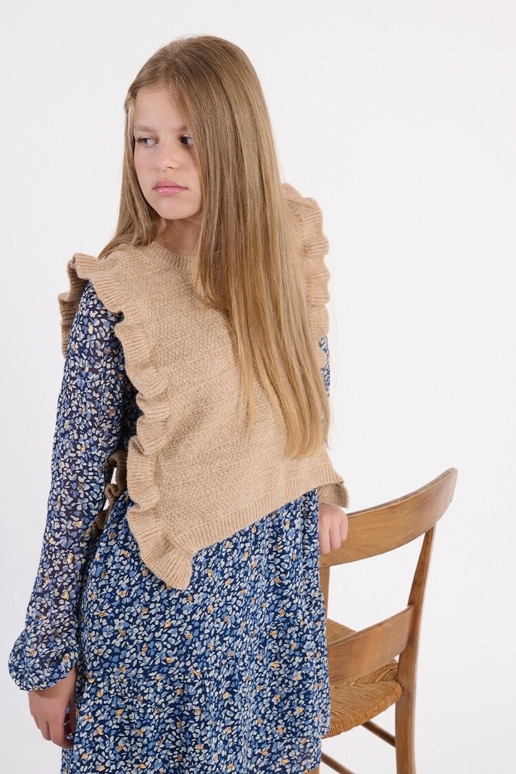 Molly Bracken Beige Sleeveless Knit Sweater