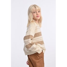 Molly Bracken Beige Striped Sweater