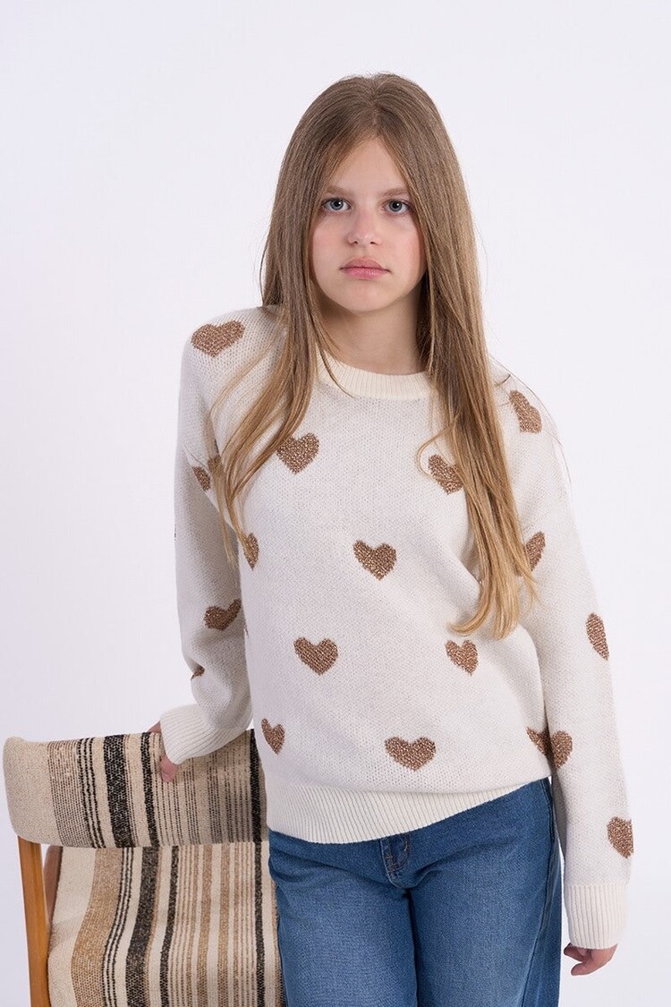 Molly Bracken Off White Heart Sweater