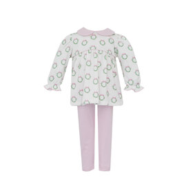 Petit Bebe Pink Wreaths Tunic Set