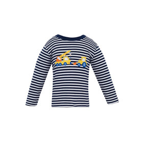 Claire & Charlie Navy Stripe Crane LS Shirt