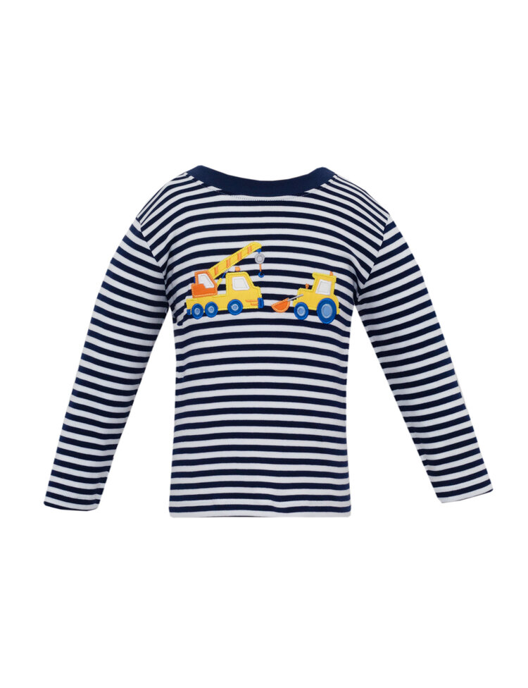 Claire & Charlie Navy Stripe Crane LS Shirt