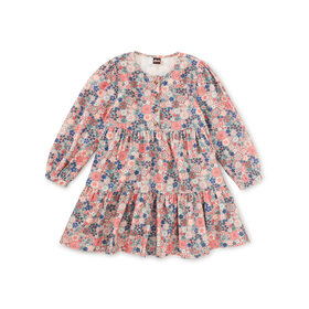 Tea Japanese Mini Floral Corduroy Dress