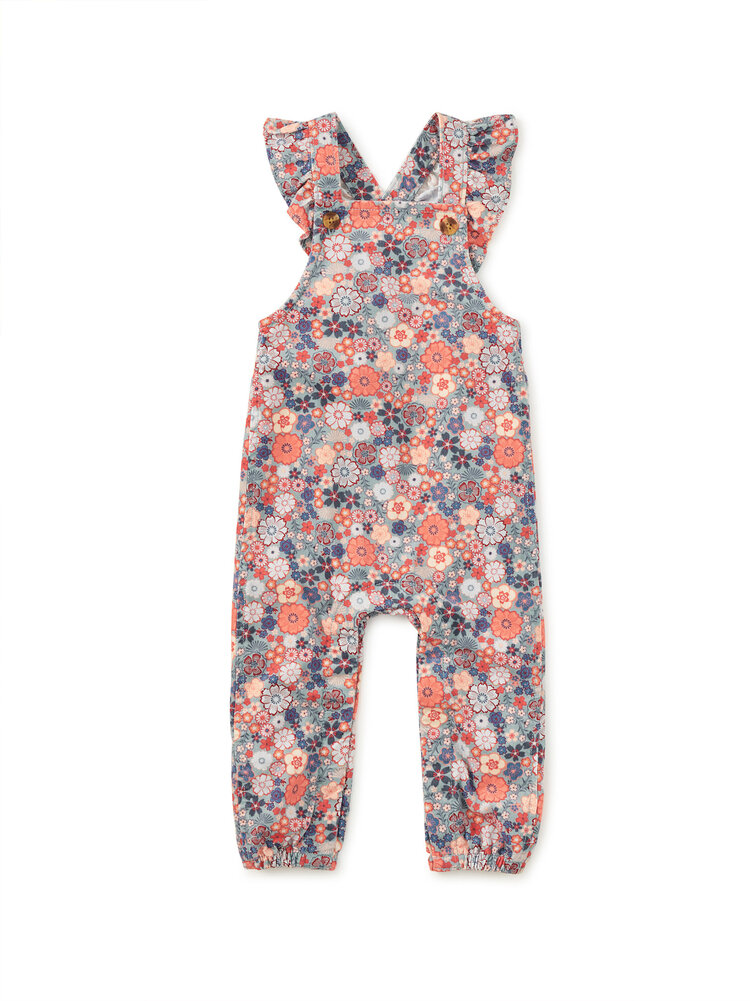 Tea Japanese Mini Floral Cord Overalls