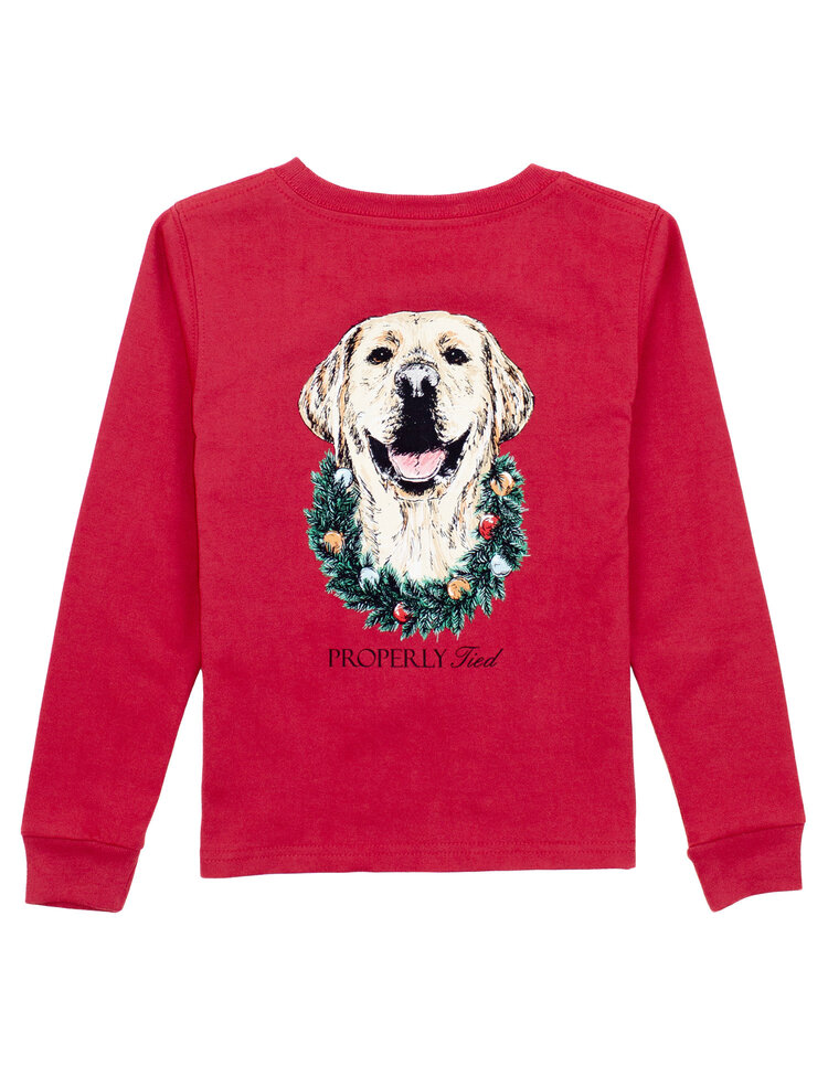 Properly Tied Red Deck The Paws LS Shirt