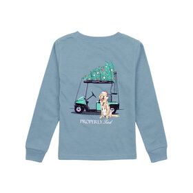 Properly Tied Steel Blue Santas Caddy LS Shirt