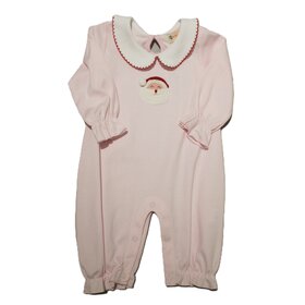 Luigi Kids Pink Stripe Crochet Santa Romper