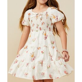 Hayden Girl Cream Smocked Floral Dress