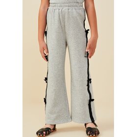 Hayden Girl Grey Bow Trim Terry Joggers