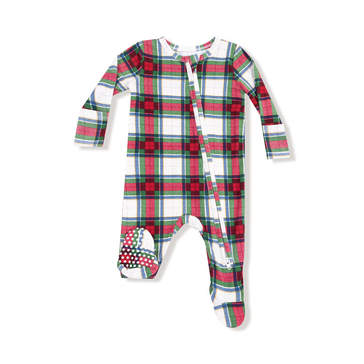 Angel Dear Holiday Plaid Footie