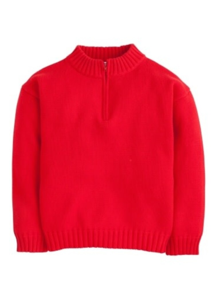 Little English Quarter Zip Sweater Red