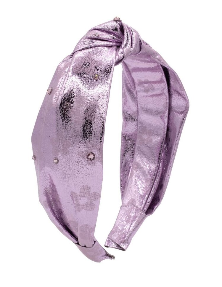 Bari Lynn Crystal Metallic Flower HEadband