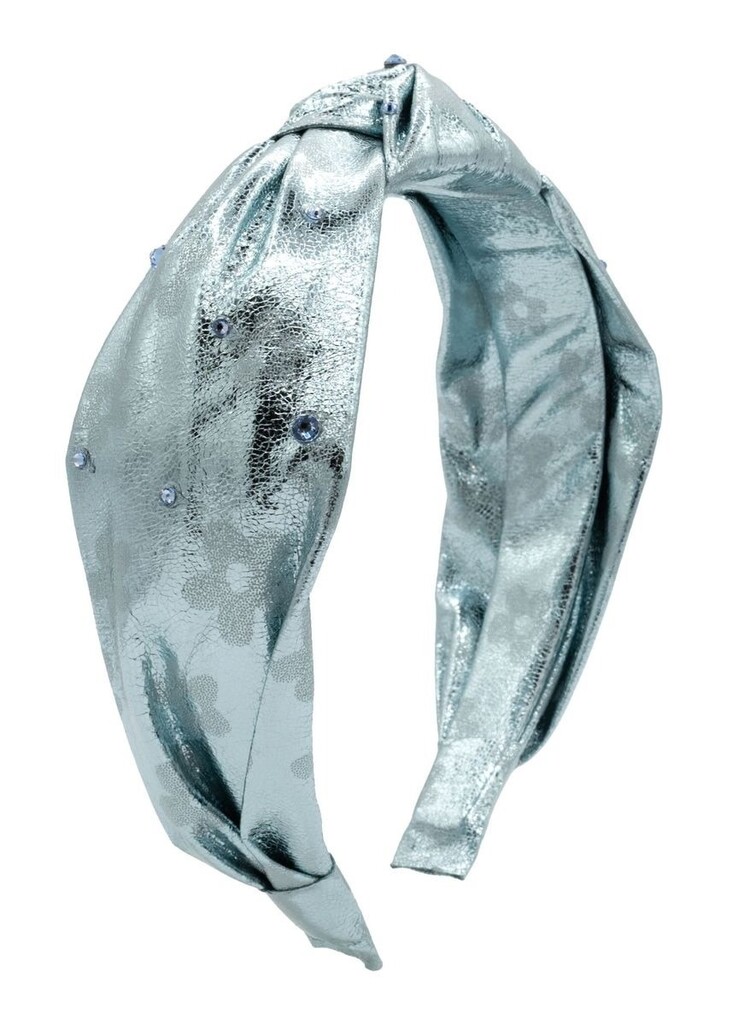 Bari Lynn Crystal Metallic Flower HEadband