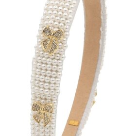 Bari Lynn Pearl Heaband With Charm