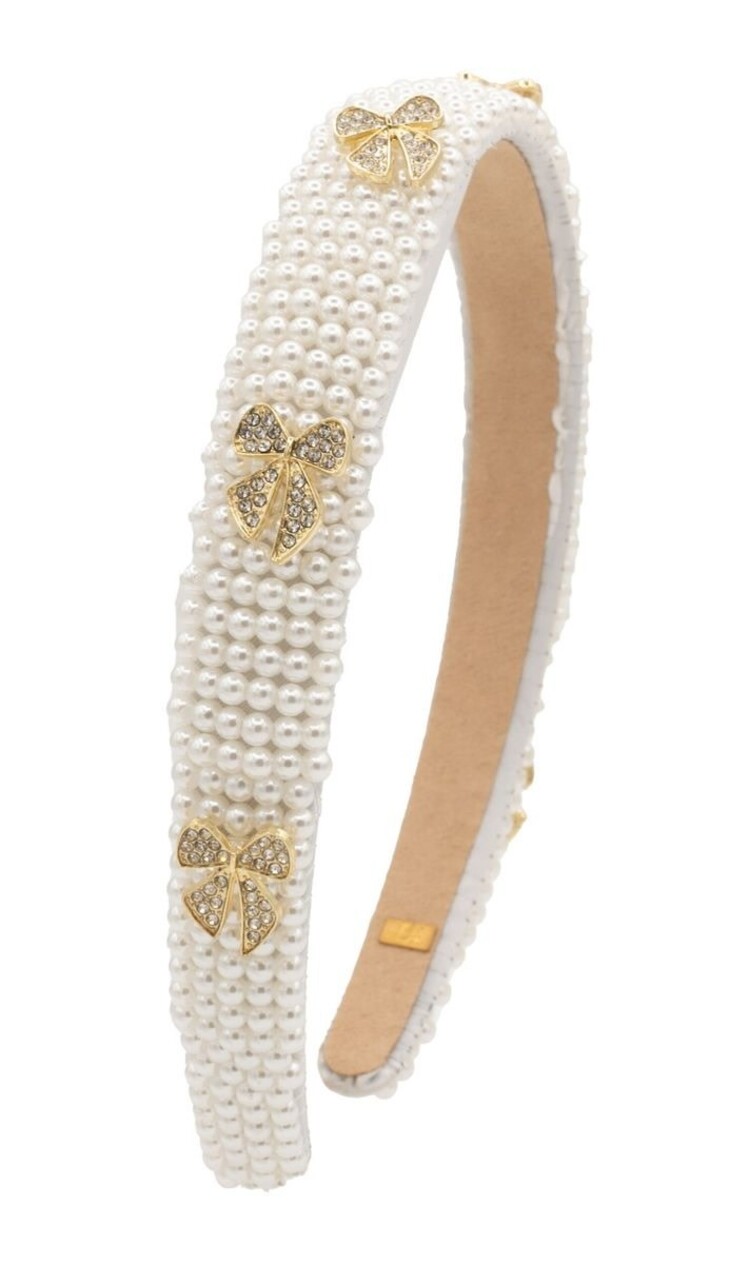 Bari Lynn Pearl Heaband With Charm