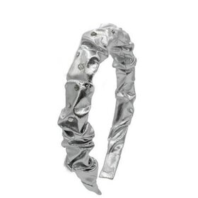 Bari Lynn Crystal Leather Crinkle Headband