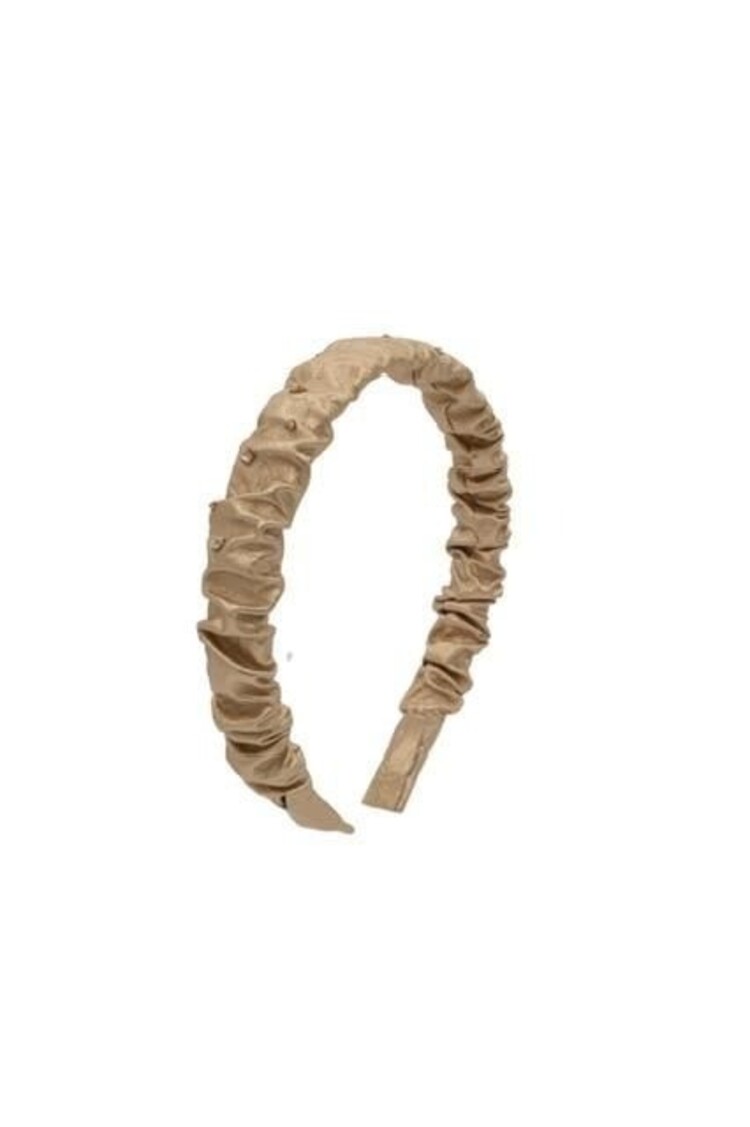 Bari Lynn Crystal Leather Crinkle Headband