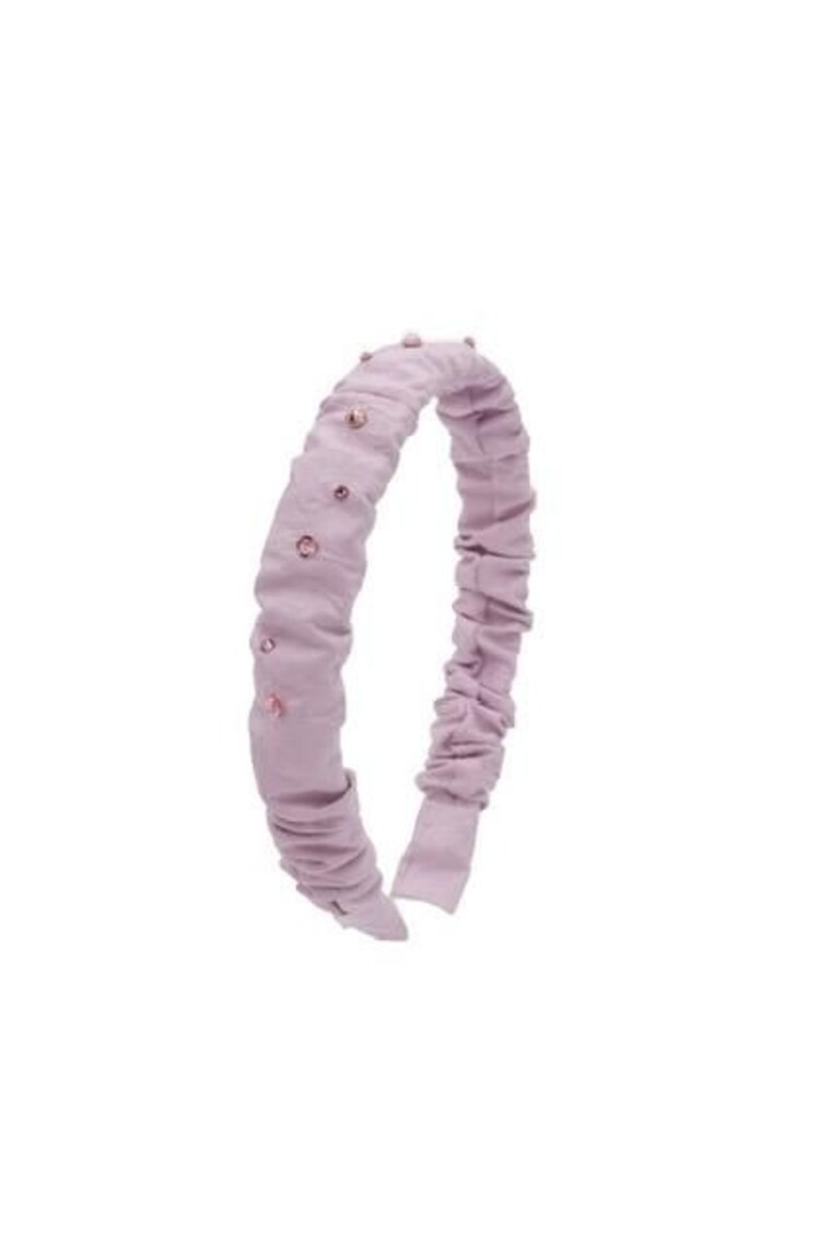 Bari Lynn Crystal Leather Crinkle Headband