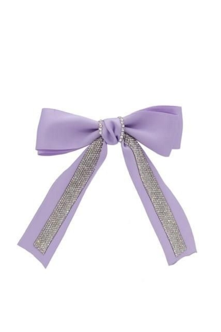 Bari Lynn Crystallized Satin Bow Clip